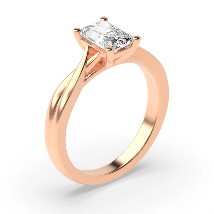 Single Halo Plain Shank Ring